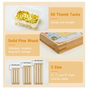 Solid Pine Wood Pegs in Natural Finish - Multipack Home Storage Organizer
